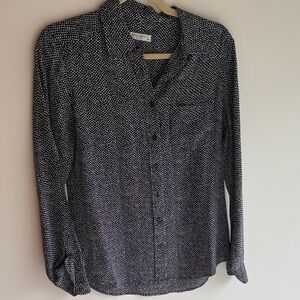 Equipment Black and White Polka Dot Blouse